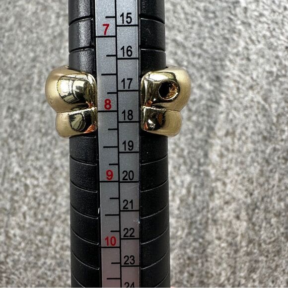 NEW Chunky 2 Double Dome Statement Ring 18K Yellow Gold Plated Size 8 - Picture 2 of 8